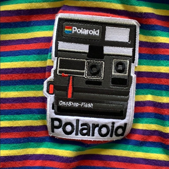 rainbow t shirt with polaroid camera embroidery - Picture 2 of 3